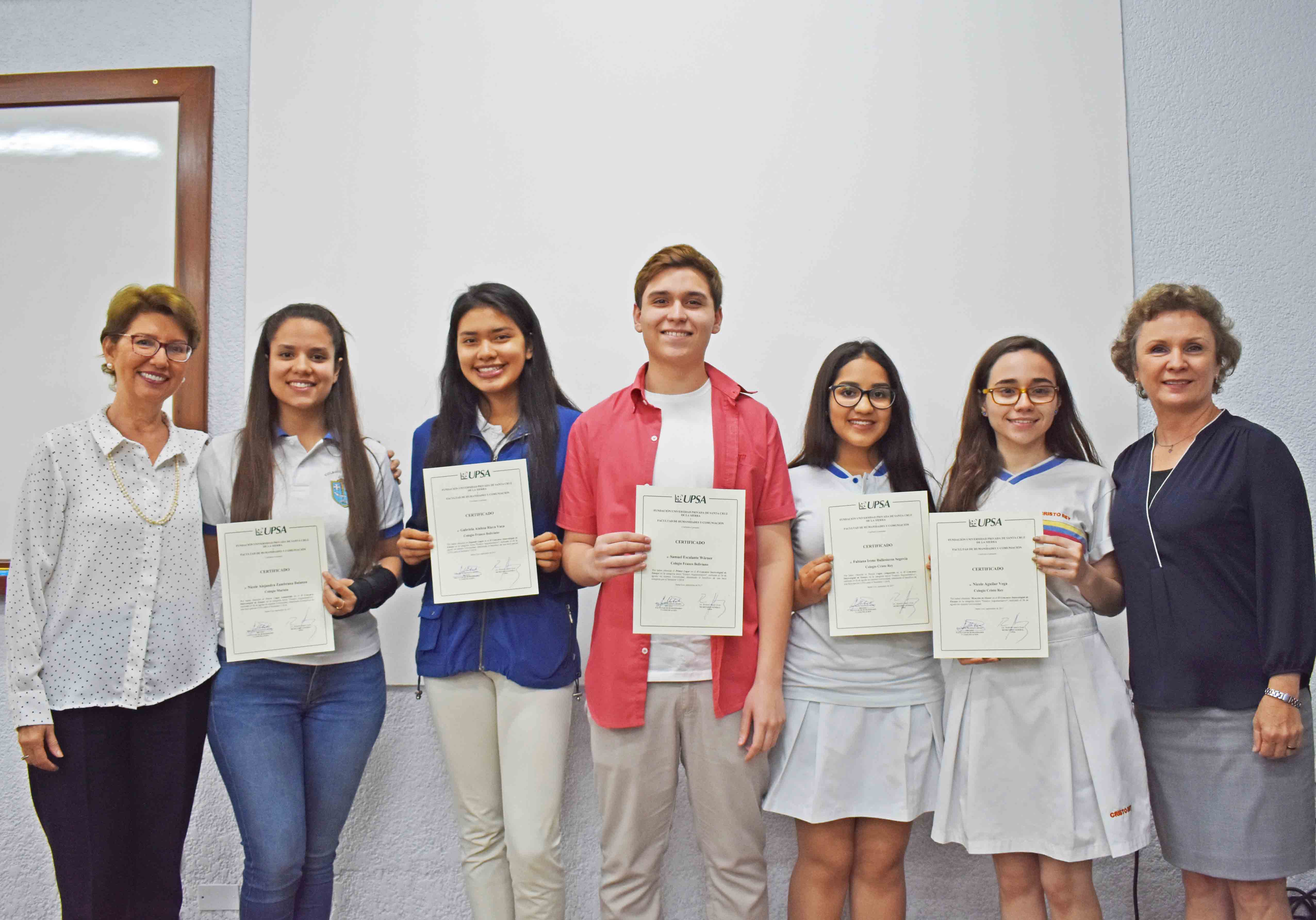 Ganadores del II Concurso Intercolegial de Ensayo